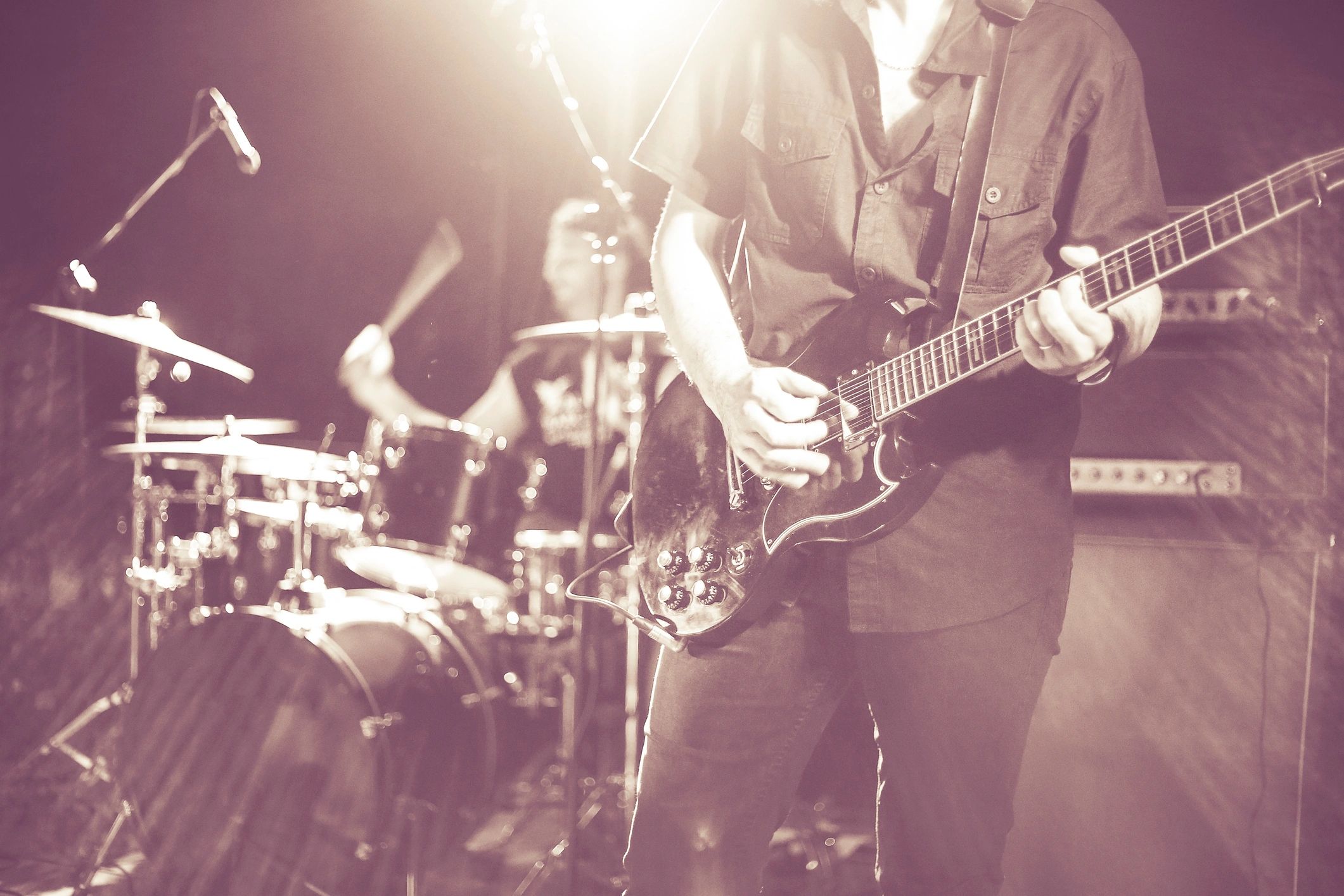 Guitarist in action during a live concert